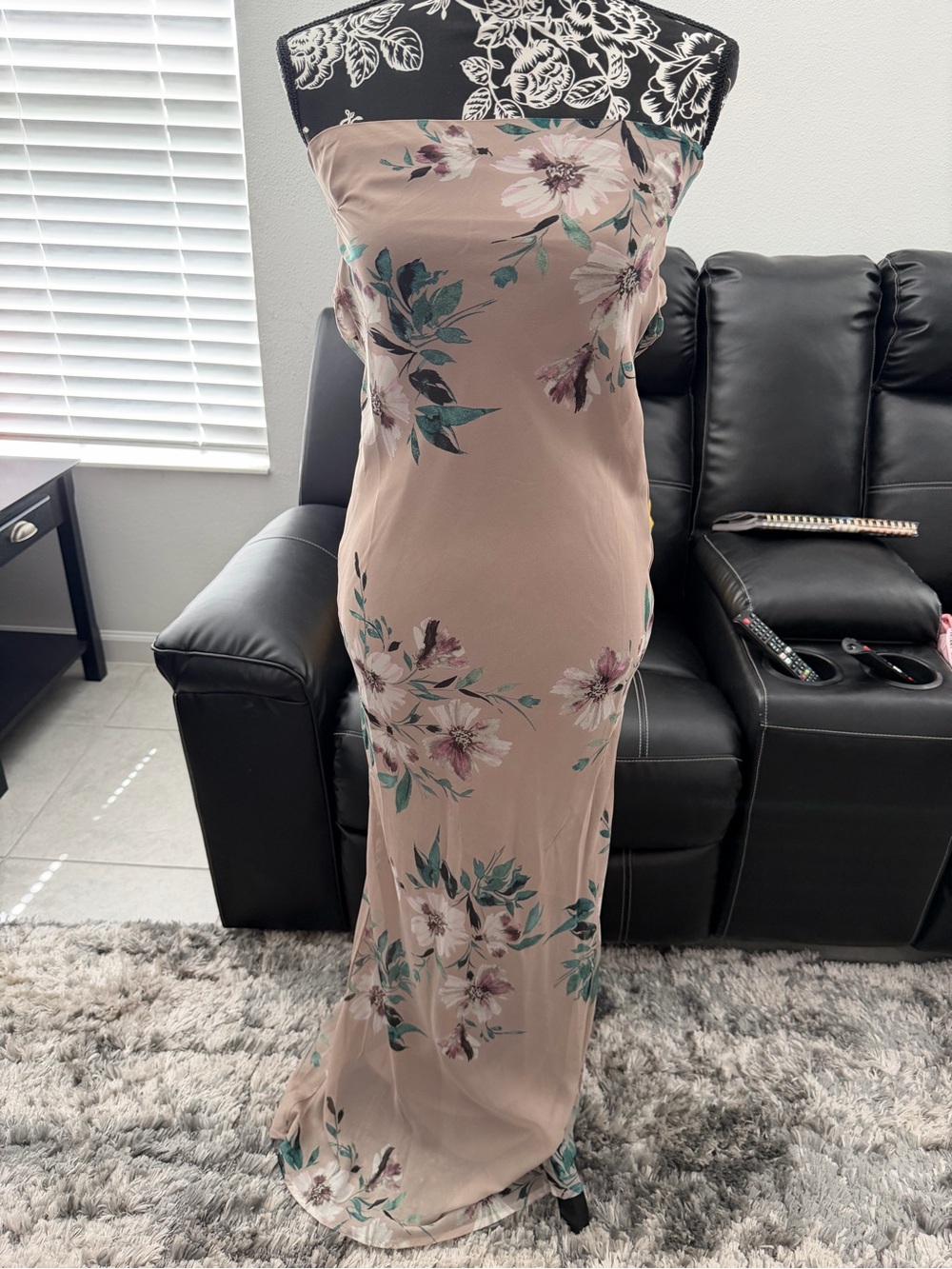 JLUXLABEL Blush Floral Strapless Maxi Dress